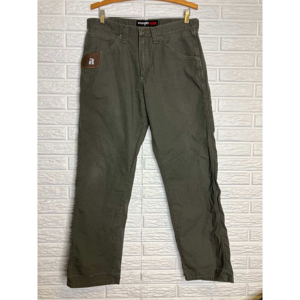 Wrangler Riggs Workwear Pants Mens 33x30 Green Good‎ Ripstop Utility Trousers